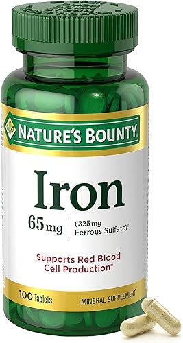 Nature's Bounty hierro, 65 mg(Sulfato de hierro, 325 mg), B000GG6F3E, 1, 1