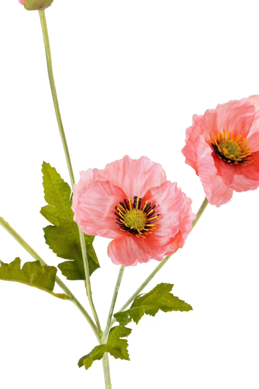 12 PCS Premium Coral Poppy Artificial Flowers,22.4’’Fake Faux Silk Poppies for Centerpieces Wedding Home Decor(12, Coral)