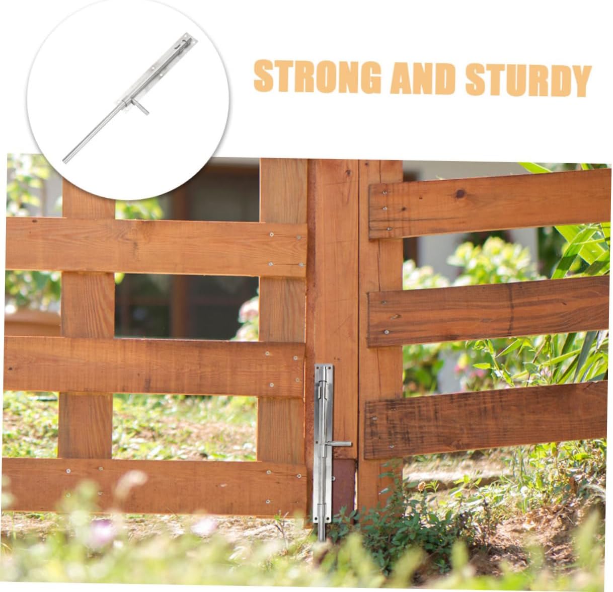 2pcs Heavy Duty Stainless Steel Gate Ground Latch Barn Door Lock French Door Latch Security Bar