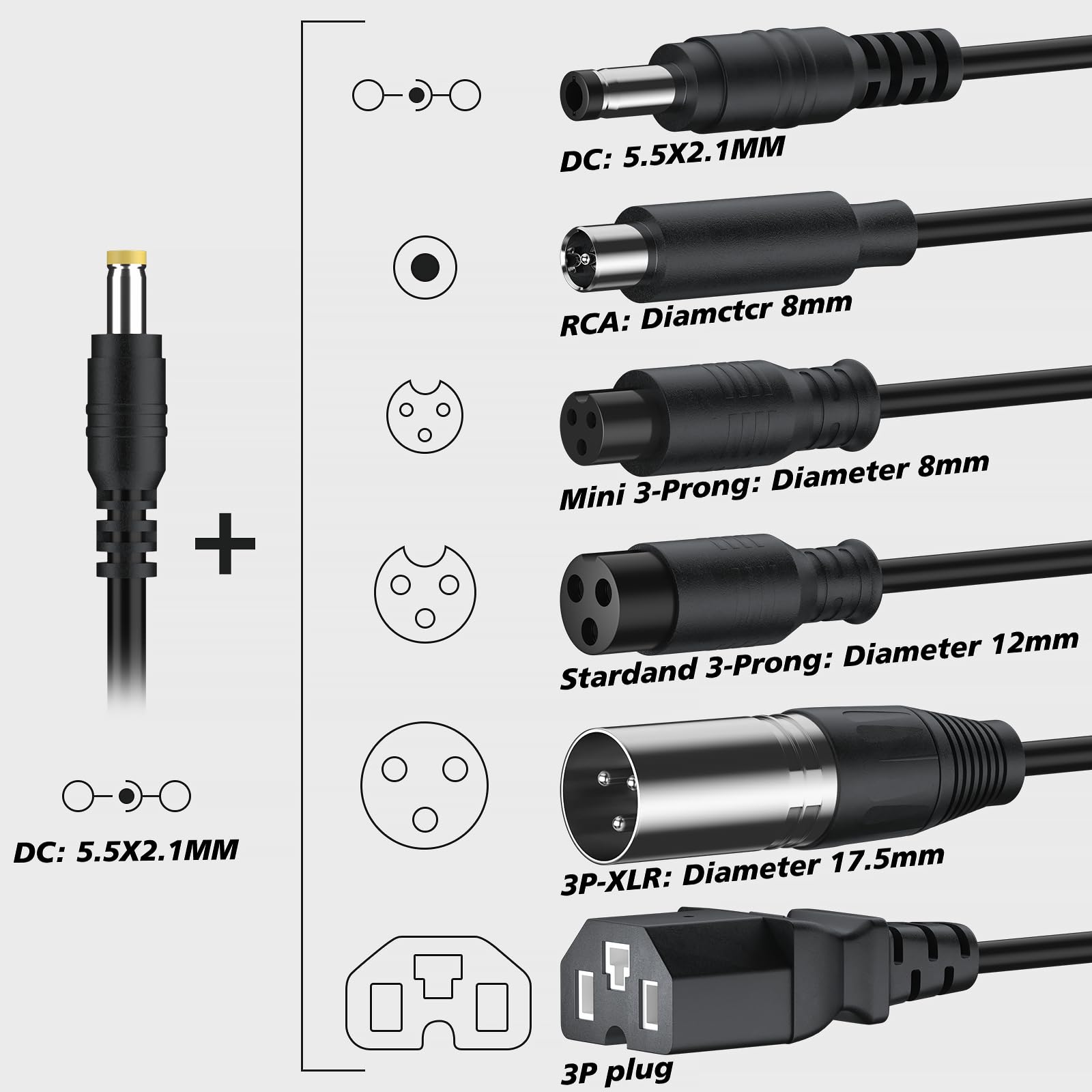 54.6V 2A Fast Battery Charger with 6 Plugs, Universal Charger for 13S 48V Lithium Battery, Compatible with Jetson, Gotrax, Razor, Ninebot, Segway, Swagtron, Hiboy