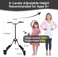 AOODIL Swing Roller 3 kerekű összecsukható öncsúszó roller 6+ éveseknek 5