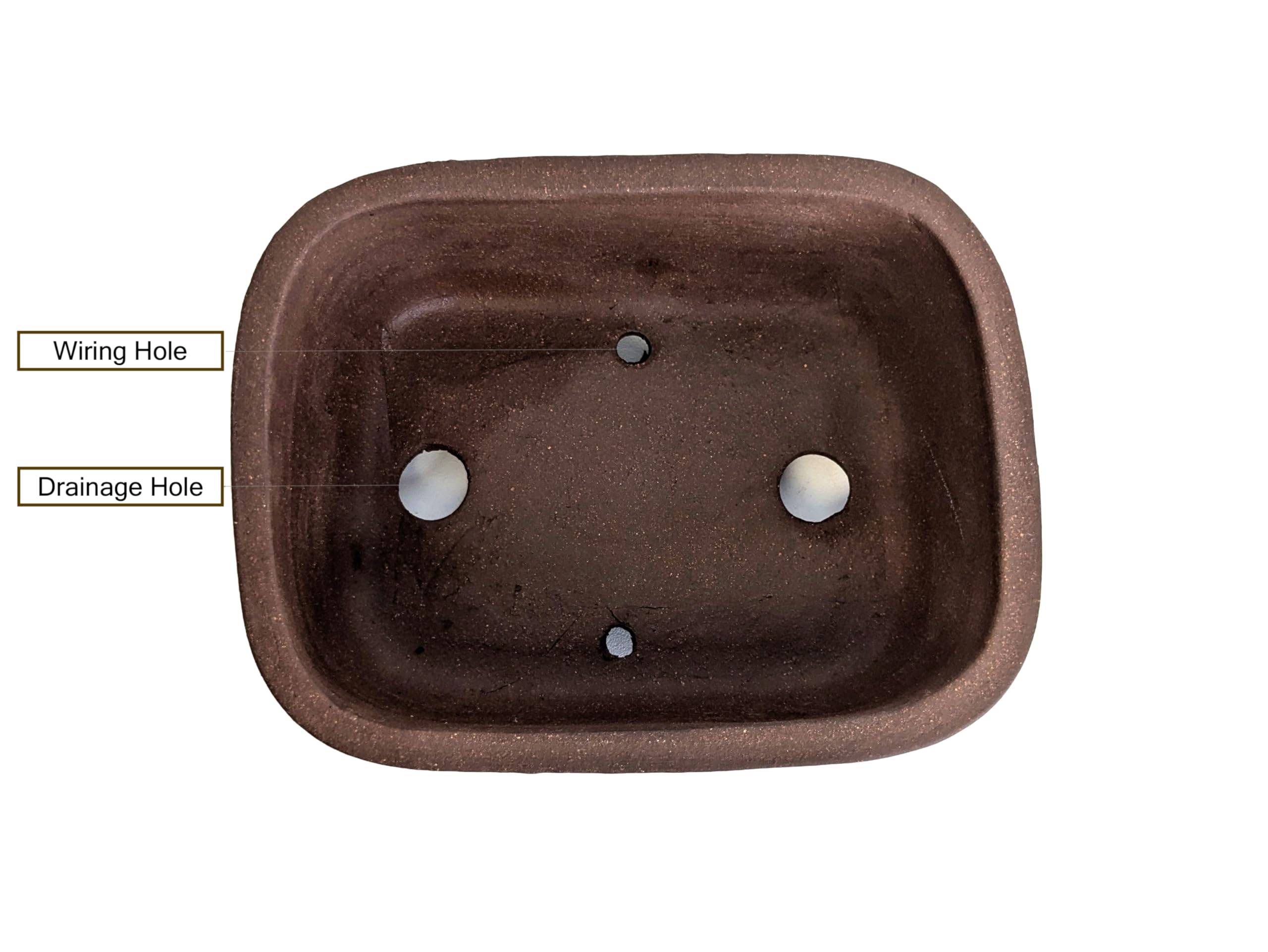 Unglazed Ceramic Bonsai Pots (Design 4, 16cm), Design 1 - Image 3