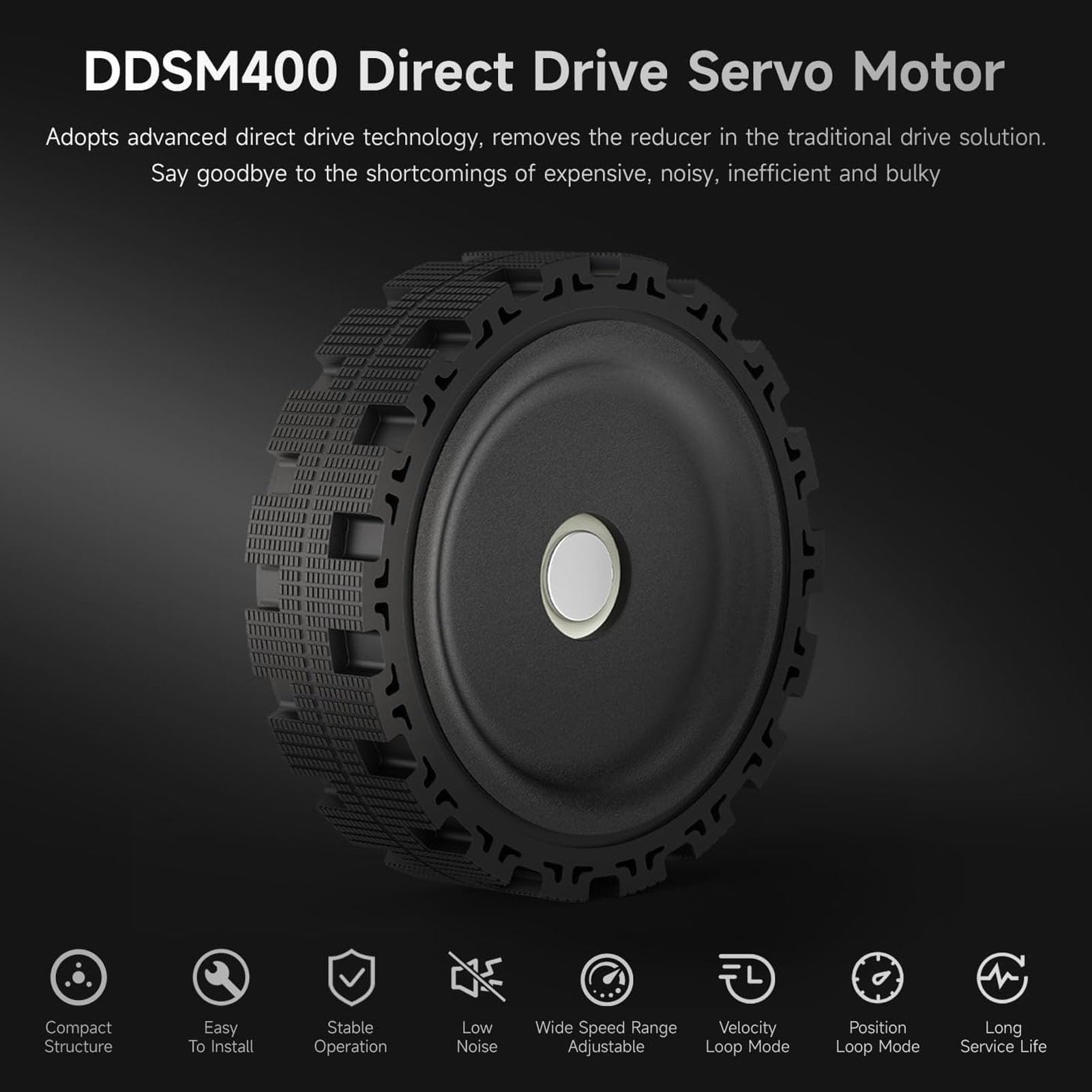 Tosuny Servomotore Ad Azionamento Diretto con Hub Integrato DDSM400 |Ampia velocità Regolabile a Basso Rumore per Progetti Fai da Te di Auto Robot RC