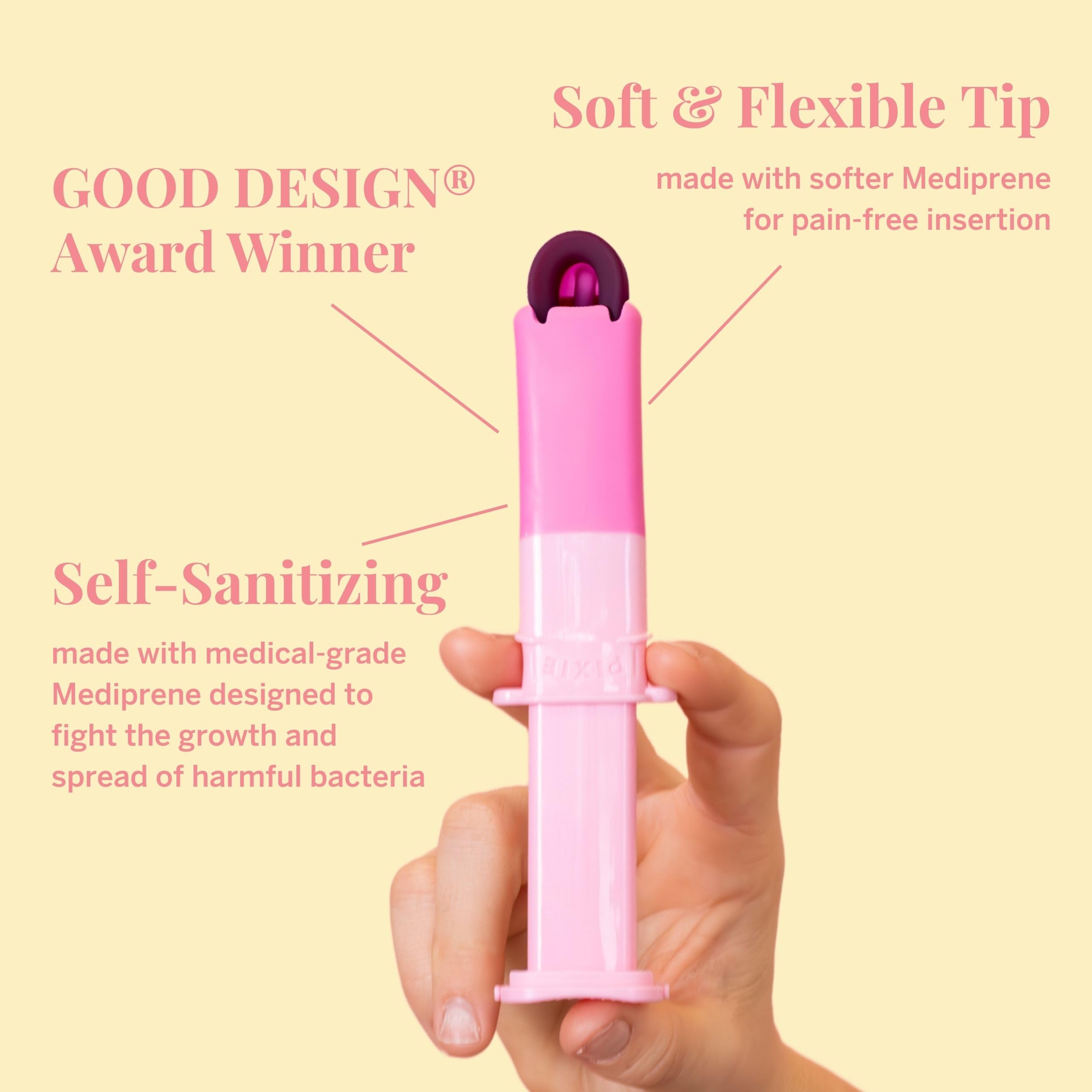 Pixie Menstruationsdisc-Komplettset – 2 wiederverwendbare Perioden-Discs mit Applikator, Sterilisator & Intimwaschlotion – Tamponähnliches Einführen