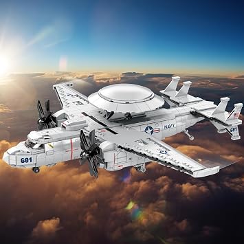 JMBricklayer 飛行機ビルディングブロックセット 大人用 ミリタリー E-2 ホークアイ 空挺 早期警戒 航空機 戦闘機 歴史的コレクション ホームディスプレイ 男性用 ギフト 1144個