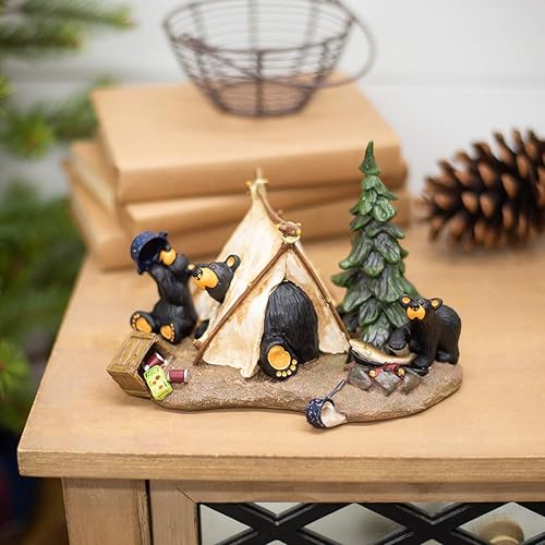 Miniatura 6 de Camp Runamuck - Figura de resina fundida a mano con oso negro de 5 x 75 pulgadas