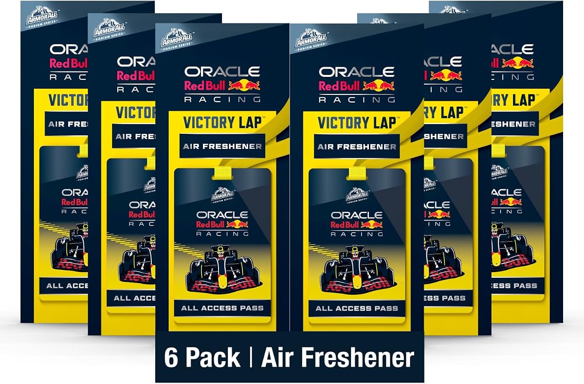 Armor All Podium Series Hanging Car Air Freshener, All Access Pass, Victory Lap Scent (6 Pack), Racing-Inspired Auto Air Freshener With Long-Lasting Fragrance