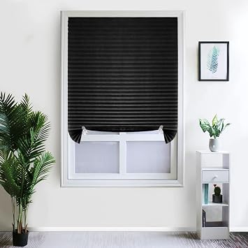 Blackout Blinds for Indoor Windows No Drill Temporary Paper Shades | Self Adhesive,Non-Woven Fabric,Cordless,Stick on Blinds,Easy to Cut and Install,Kitchen Bathroom Bedroom Office Window Blinds