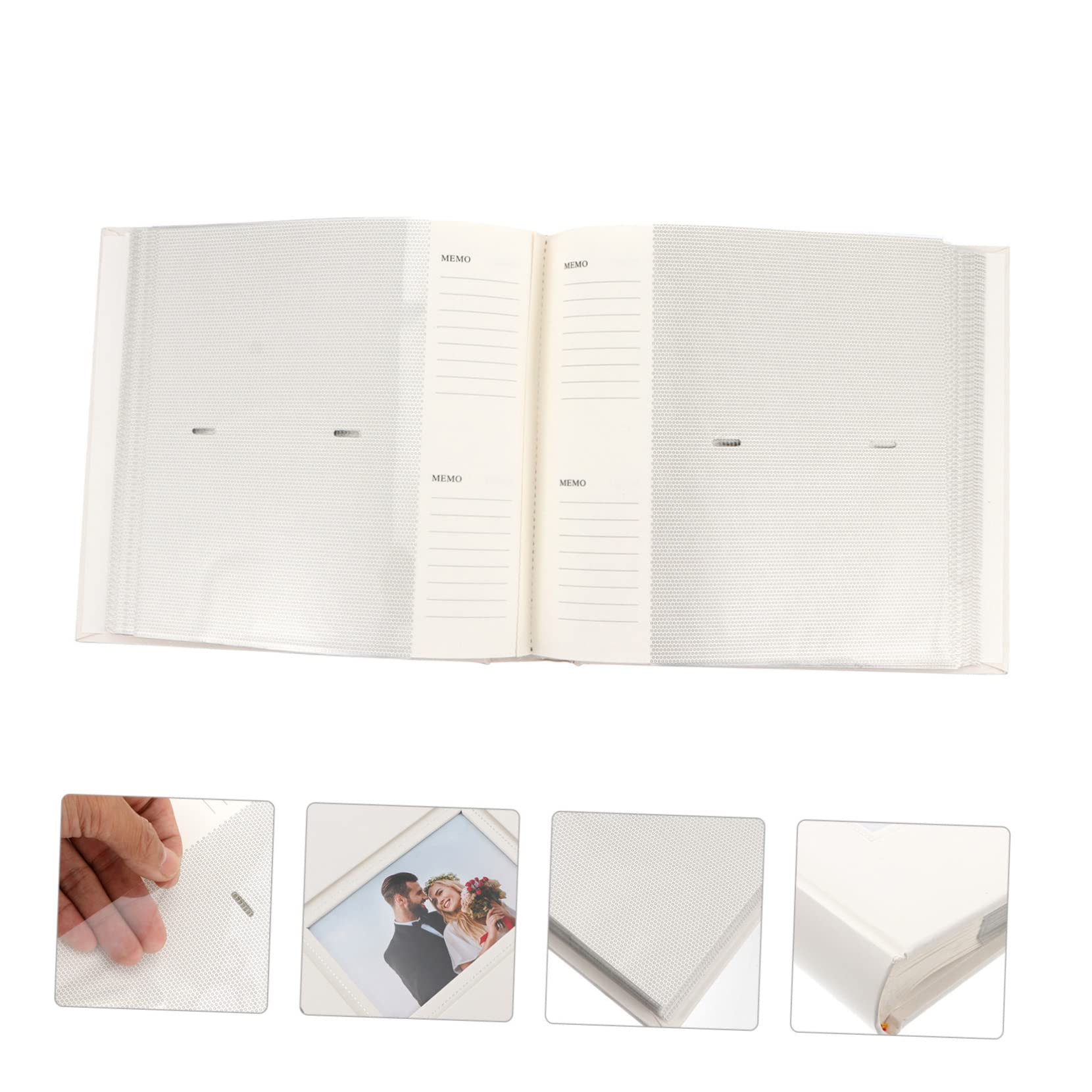 Álbum de Fotos de Bolsillos 200 Ranuras, Blanco Pp | Diseño Inserción y Papel, Formato 4r 6 Pulgadas, Libro Porta Imágenes para Guardar Postales