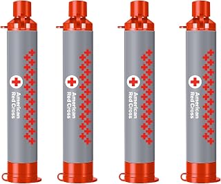 Officially Licensed American Red Cross 4 Stage Water Filter Straw - 4 Pack