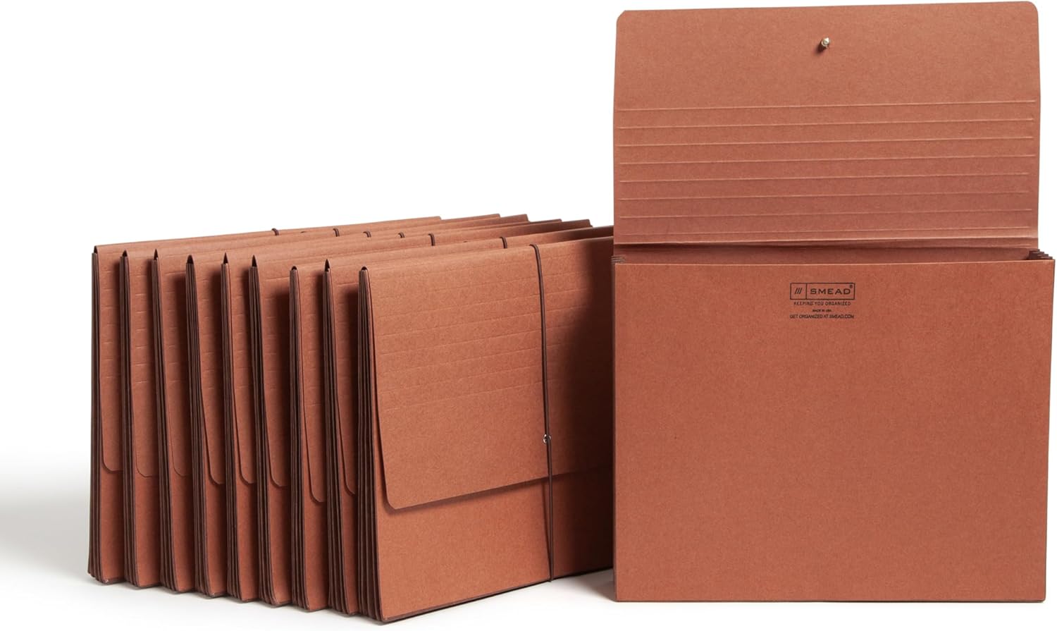 Smead Redrope Expanding File Wallet, Expanding File Organizer, Accordion Folder for Documents, Flap/Cord Closure, 5-1/4" Expansion, Tear-Resistant, Letter Size, 10 per Box (71109)