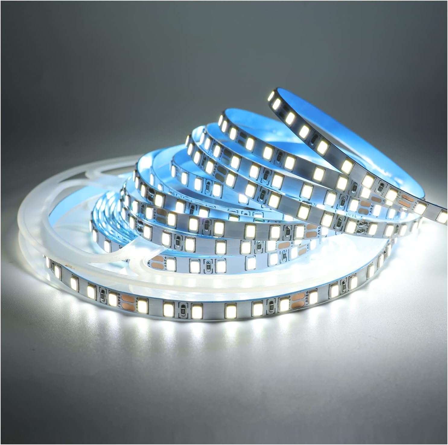 24V LED Strip Lights, 5mm Wide Ultra Narrow White 6000K 16.4ft SMD 2835 IP20 120 LEDs/M, Total 600 LEDs Rope Light Strip for Bedroom, Kitchen, Advertising Decoration