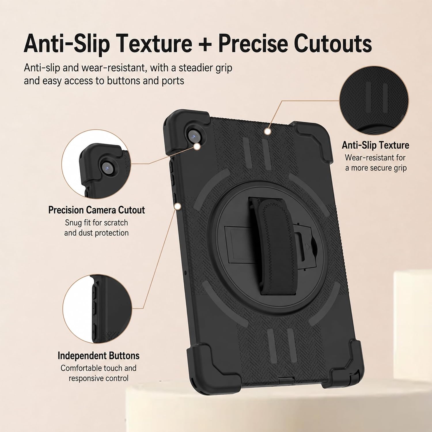 Lunivop for Samsung Galaxy Tab A11 Plus Case Waterproof Dustproof Black image 4