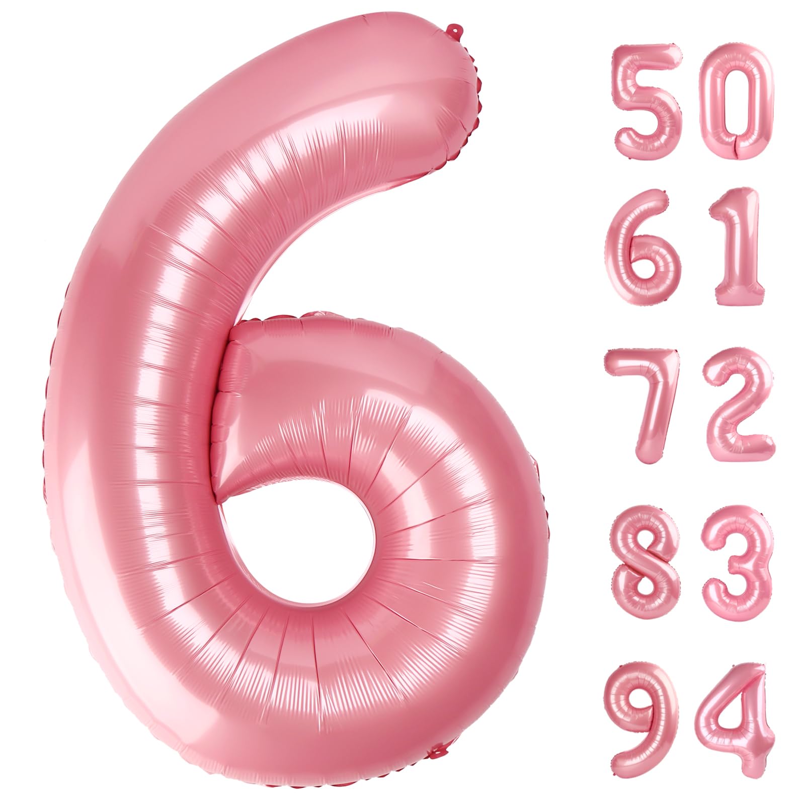 Pastel Pink 6 Balloon - Number Balloon 40 Inch, 6th Pastel Pink Decorations