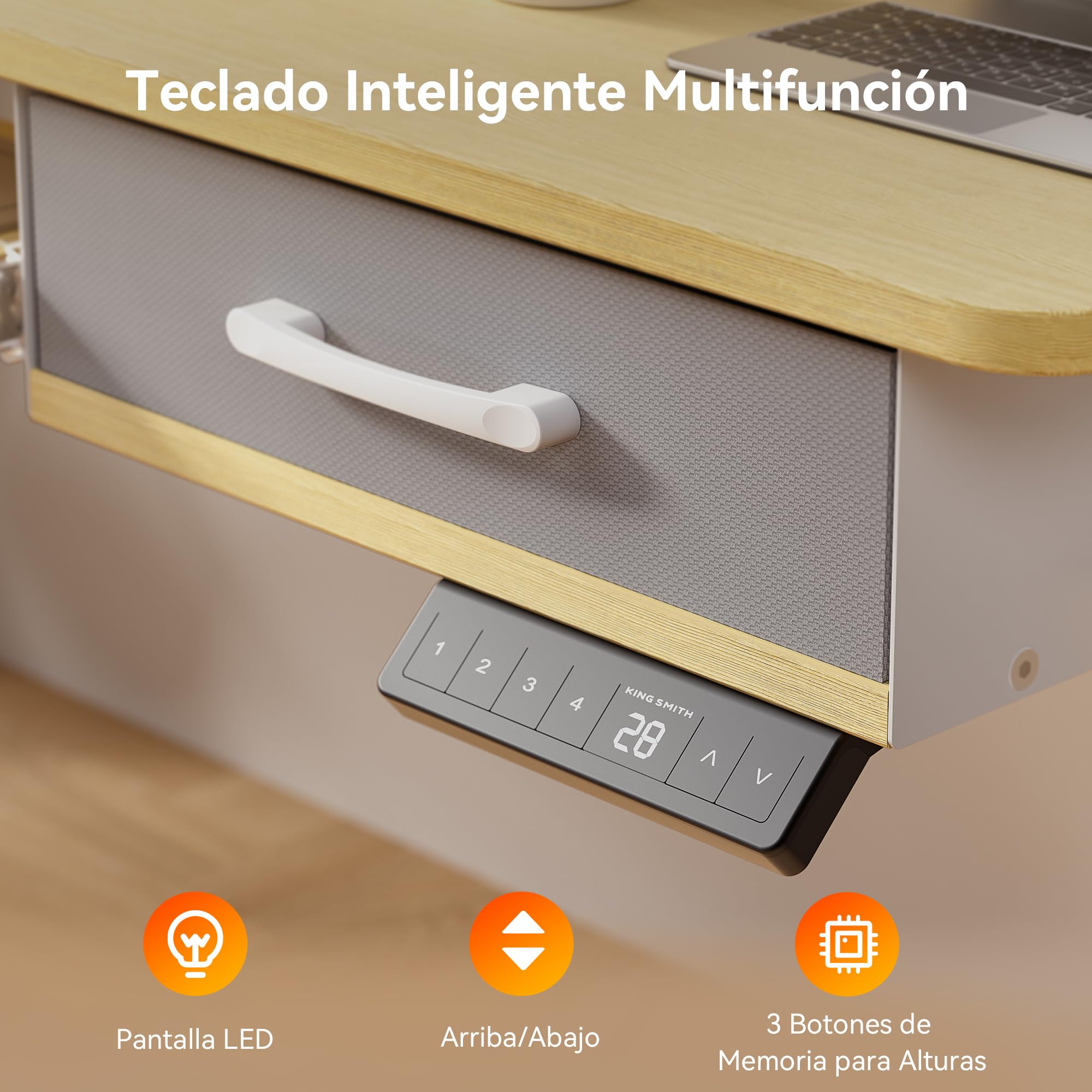 WALKINGDESK Escritorio Elevable Eléctrico con Bandeja para Teclado, 160 x 60 cm Escritorio Regulable en Altura, Mesa Elevable con Soporte Monitor, Mesa Ergonómico de Bipedestación, Roble
