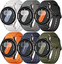 DMVEIMAL 6 pieces sports strap for Samsung Galaxy Watch 7 6 5 4 FE strap 40 mm 44 mm / 6 & 4 Classic 43 47 42 46 mm 5 Pro 45 mm men women no gap soft silicone sports band for Samsung Watch 7 6 5 4 FE
