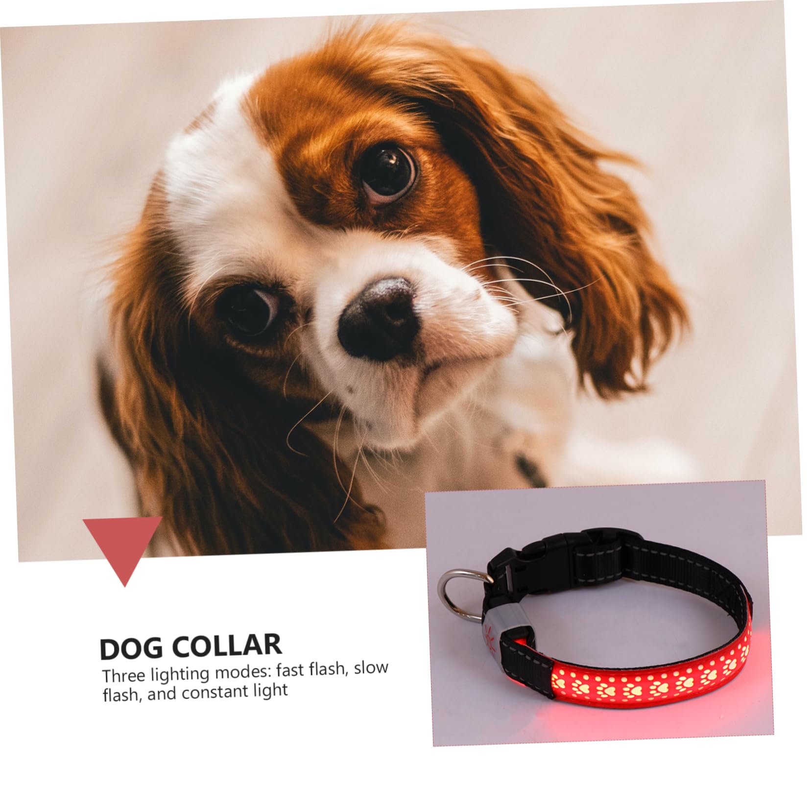 Mipcase 3pièces Collier LED pour Chien Collier Éclairant PU Et Accessoire Sécuritaire pour Promenade Nocturne pour Chiens Et Chiots