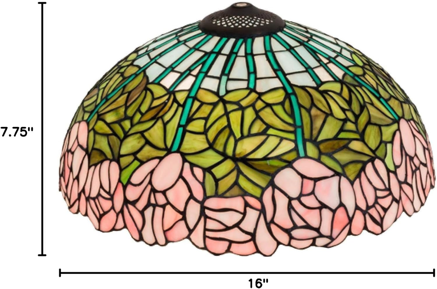StarSun Depot 16" W Cabbage Rose Shade Dry