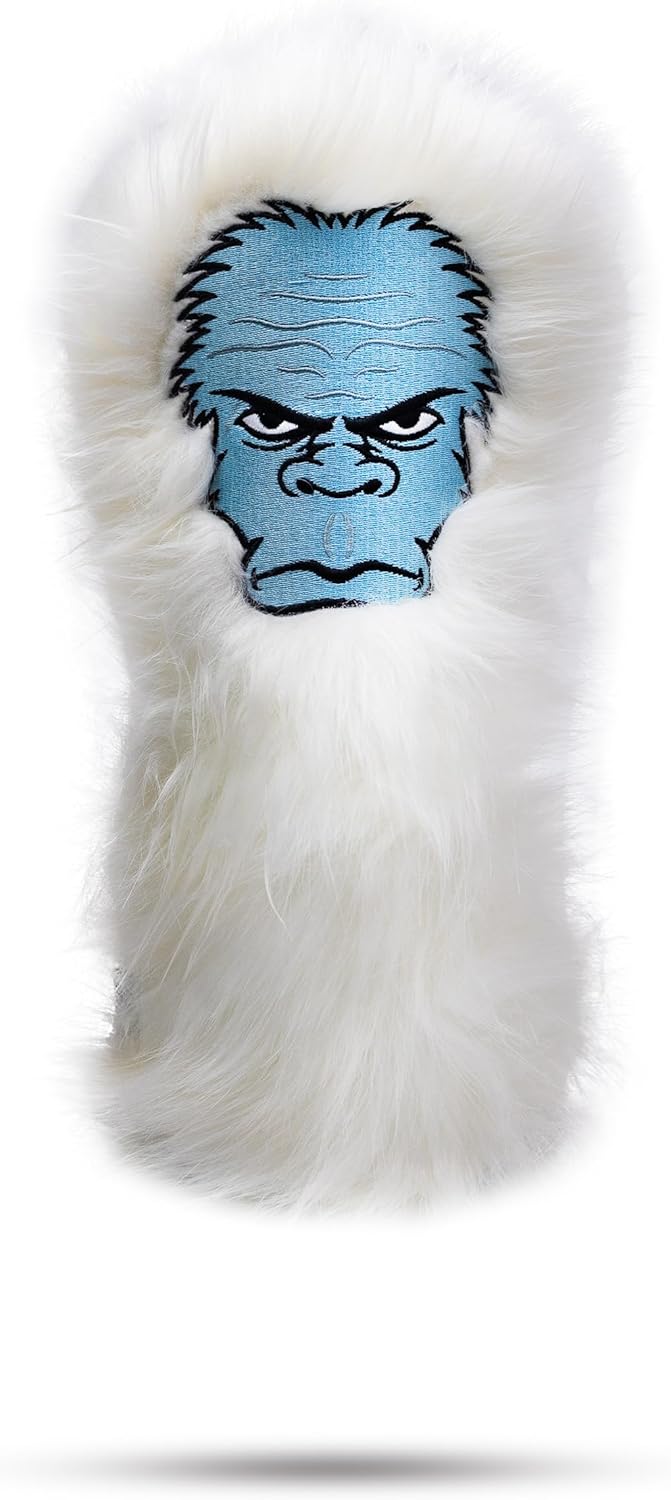 Pins & Aces Yeti Driver Head Cover - Premium, Hand-Made Fuzzy Driver Headcover - Funny, Tour Quality Golf Club Cover - Style and Customize Your Golf Bag…