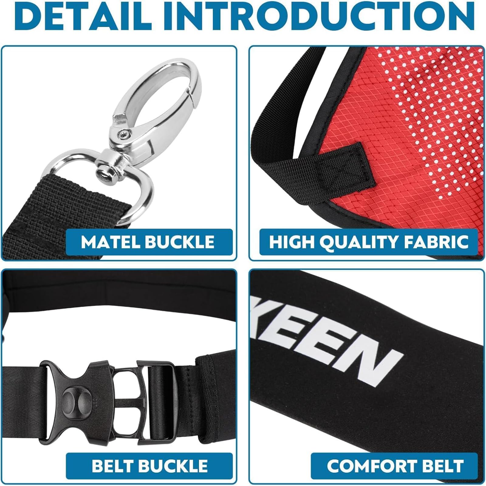 BOOSTEADY Cintura Da Nuoto Con Paracadute - Set Allenamento Resistenza Per Piscina Con 3 Misure - Foto 11