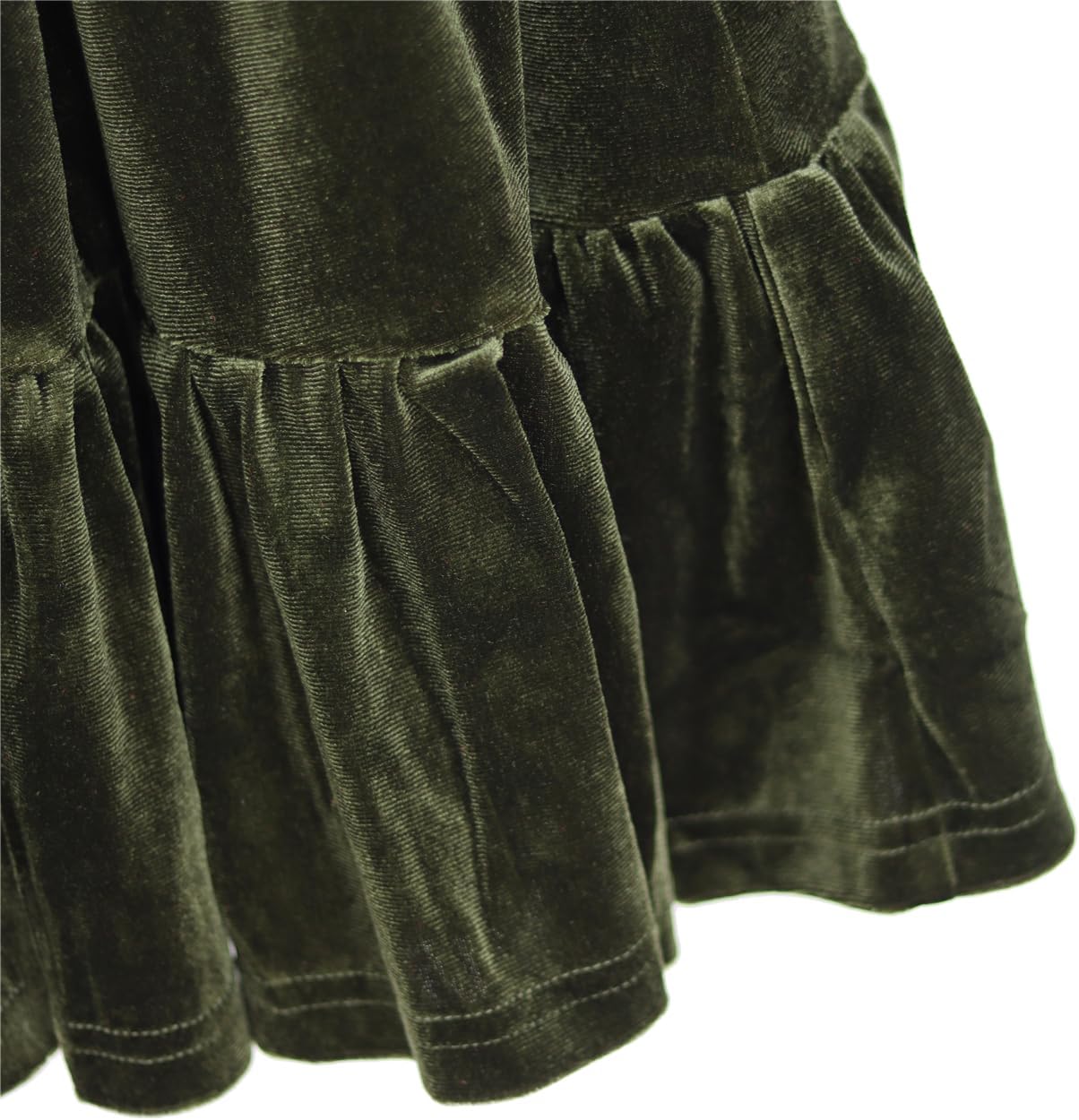 ROYLAMP Women's Dresses Velvet Deep V-Neck Long Sleeve Ruffle Mini Swing Sexy Cocktail Shift Dress - Image 6