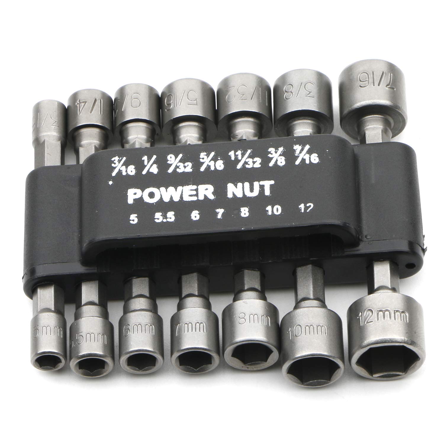 JIUWU 14pcs Set 6.35mm Driver Hex Power Nut Driver Drill Bit Set Metric ...