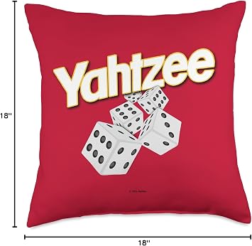 Yahtzee Logo with Rolling Dice Throw Pillow