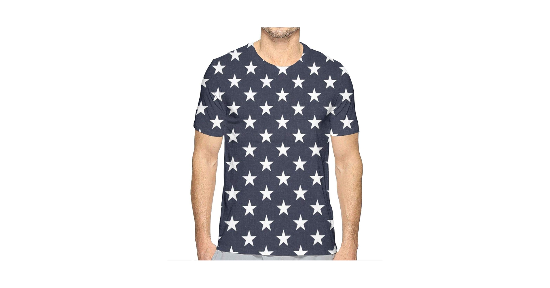 Amazon.com: ZGXJJPP Men Stars Navy Blue White 3D Print Short