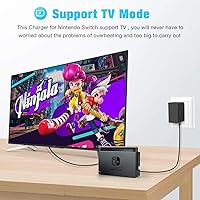Vista 2 de Cargador de interruptor para Nintendo SwitchSwitch OLEDSwitch Lite, carga rápida de 2.5 horas con cable de carga de 5 pies, base de interruptor