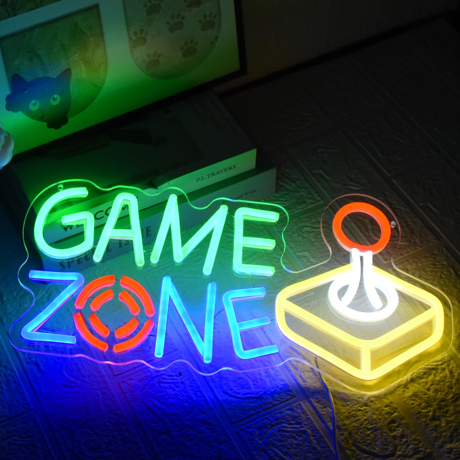 UExnkj-Y Neon Game Zone Sign Gaming Light LED Game Neon for Games Room Game Area, Man Cave, Gifts for Gamers Boys, Men - Image 2