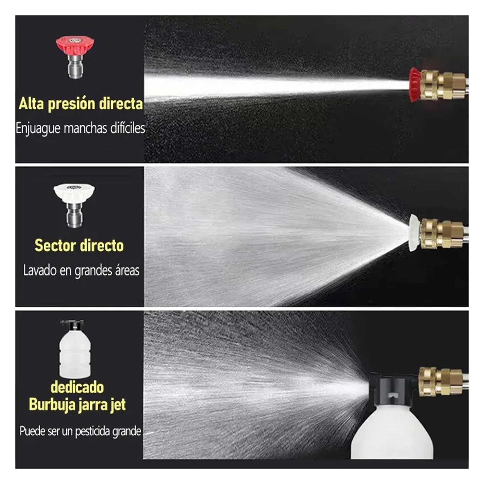 Pistola pulverizadora con manguera Boquilla, Lavadora de coche alta presión inalámbrica 60Bar 300W impermeable multifuncional for jardín