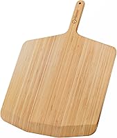 Vista 10 de Chef Pomodoro Pala de pizza de madera de 14 pulgadas, pala de pizza de madera casera, tabla con asa, accesorios de horno para interiores