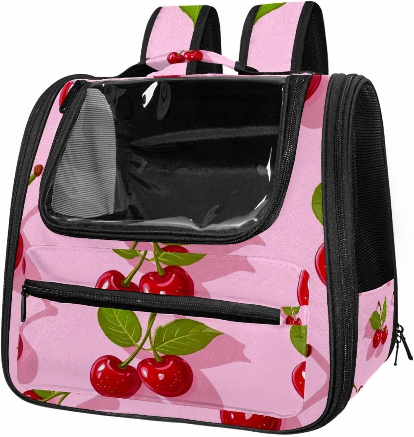 Cherry Fruit Pet Carrier Airline Approved Soft Sided Portable Cozy Travel Pet Bag, Car Seat Safe Carrier for Cats and Dogs