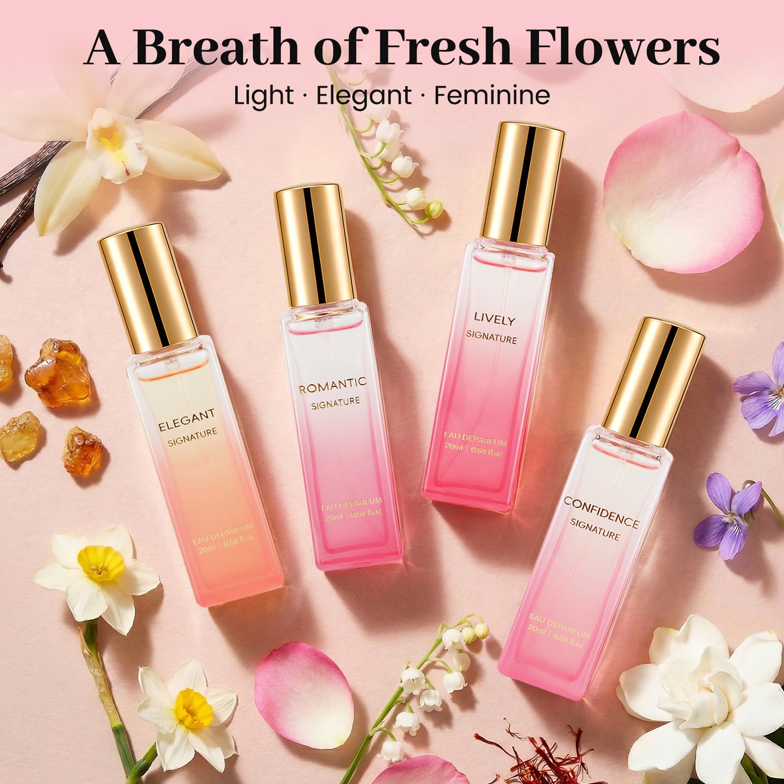 mini perfume PINKセット4本 Amazon.com : Jsykt Mini Perfume Set for Women – 4PC Travel Size
