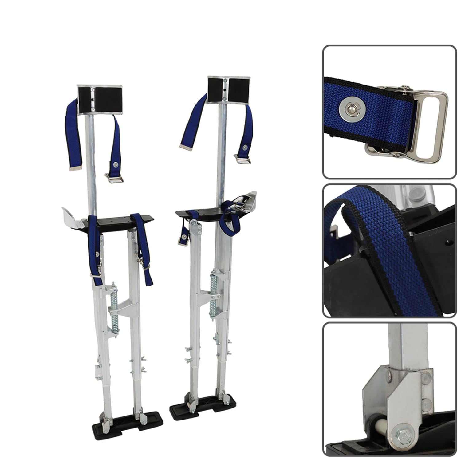 Adjustable Drywall Stilts 36-48 Inch Aluminum Alloy Stilts for Painting or Cleaning Silver