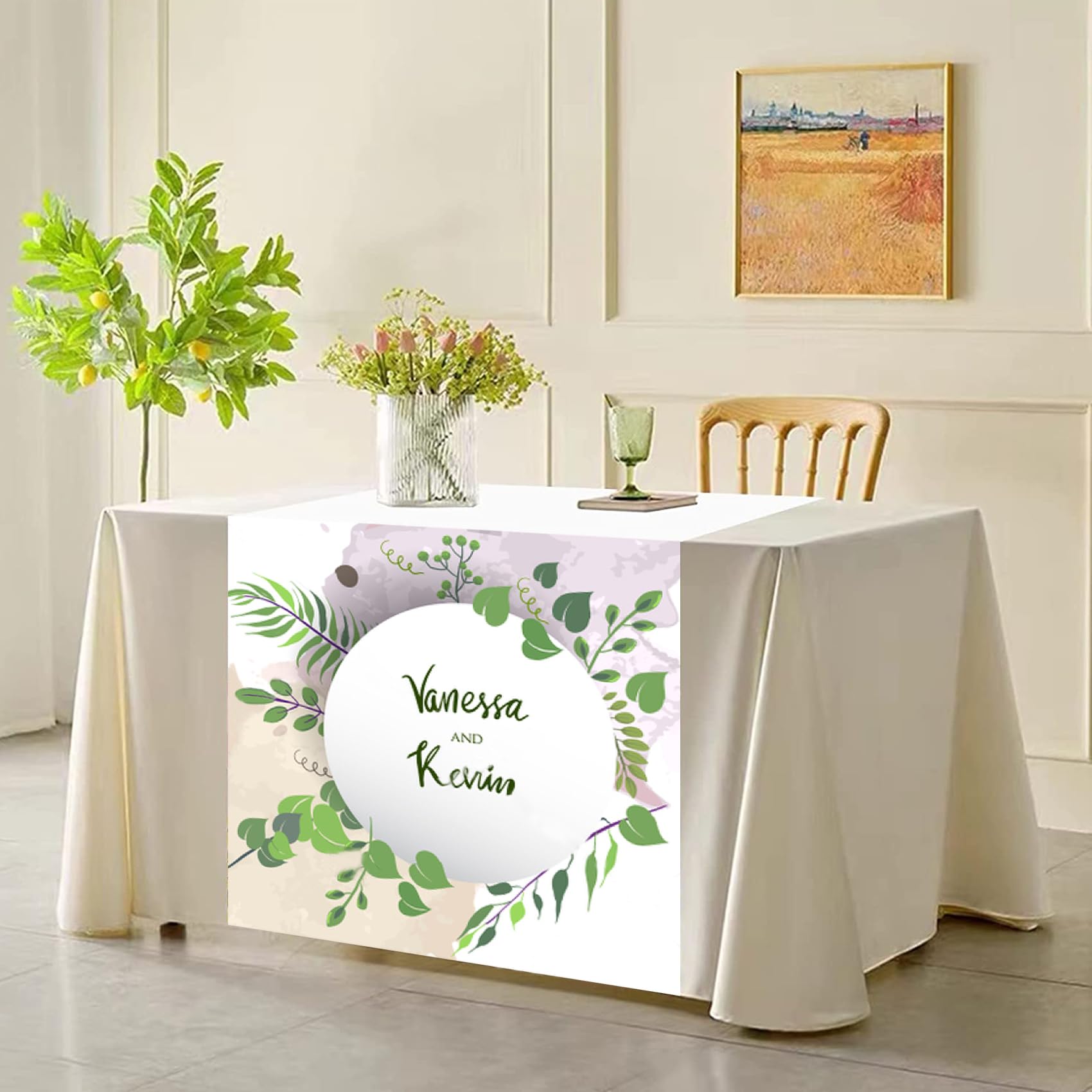 Custom Table Runner - Personalized With Company Name, Logo Or Photo For Events & Weddings