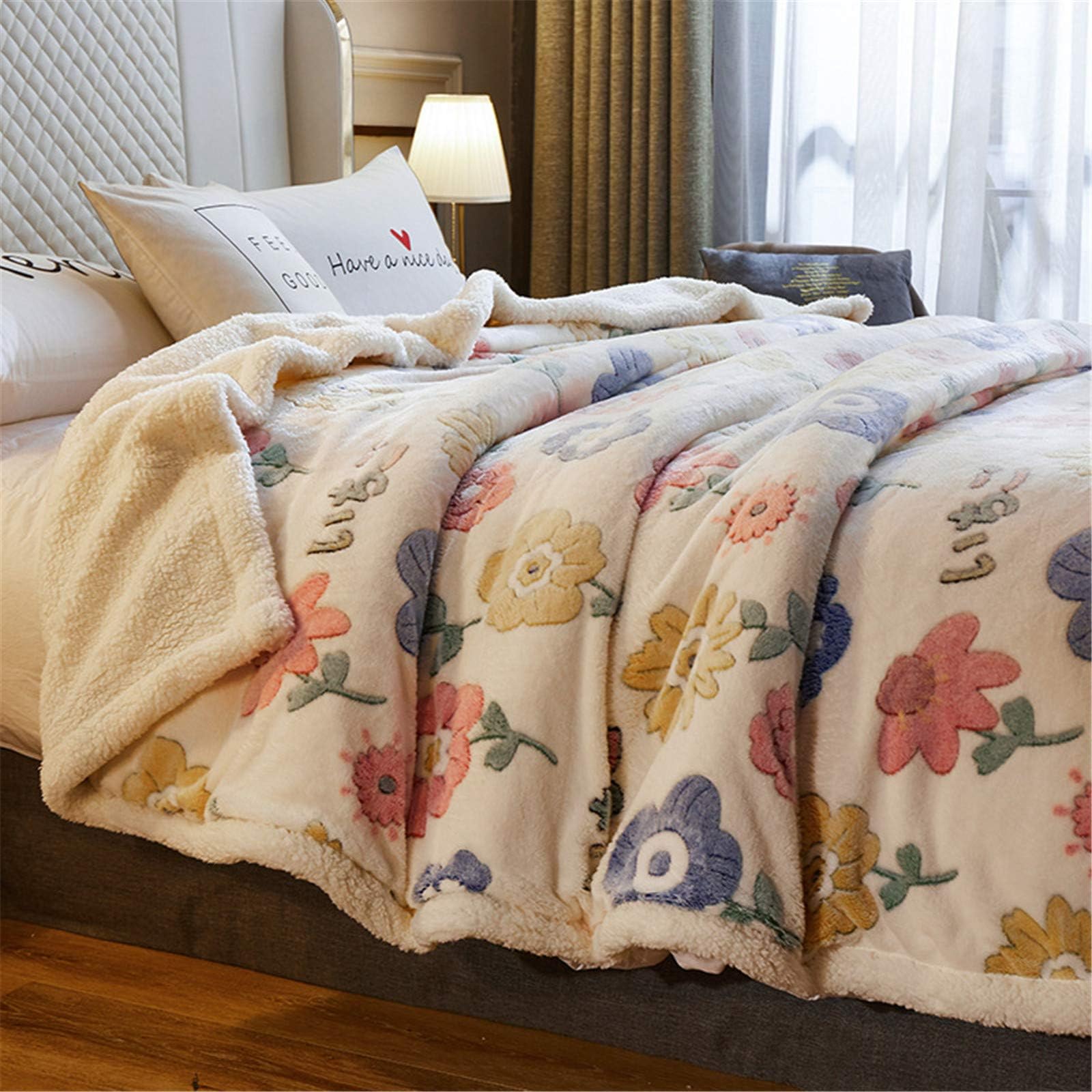 Sherpa Fleece Blanket Woolen Blanket, Grey Soft and Fluffy Sofa Blanket, Double Bed Large Plush Blanket, Microfiber Flannel Blanket, Sofa, Warm (1,200 x 230 cm)