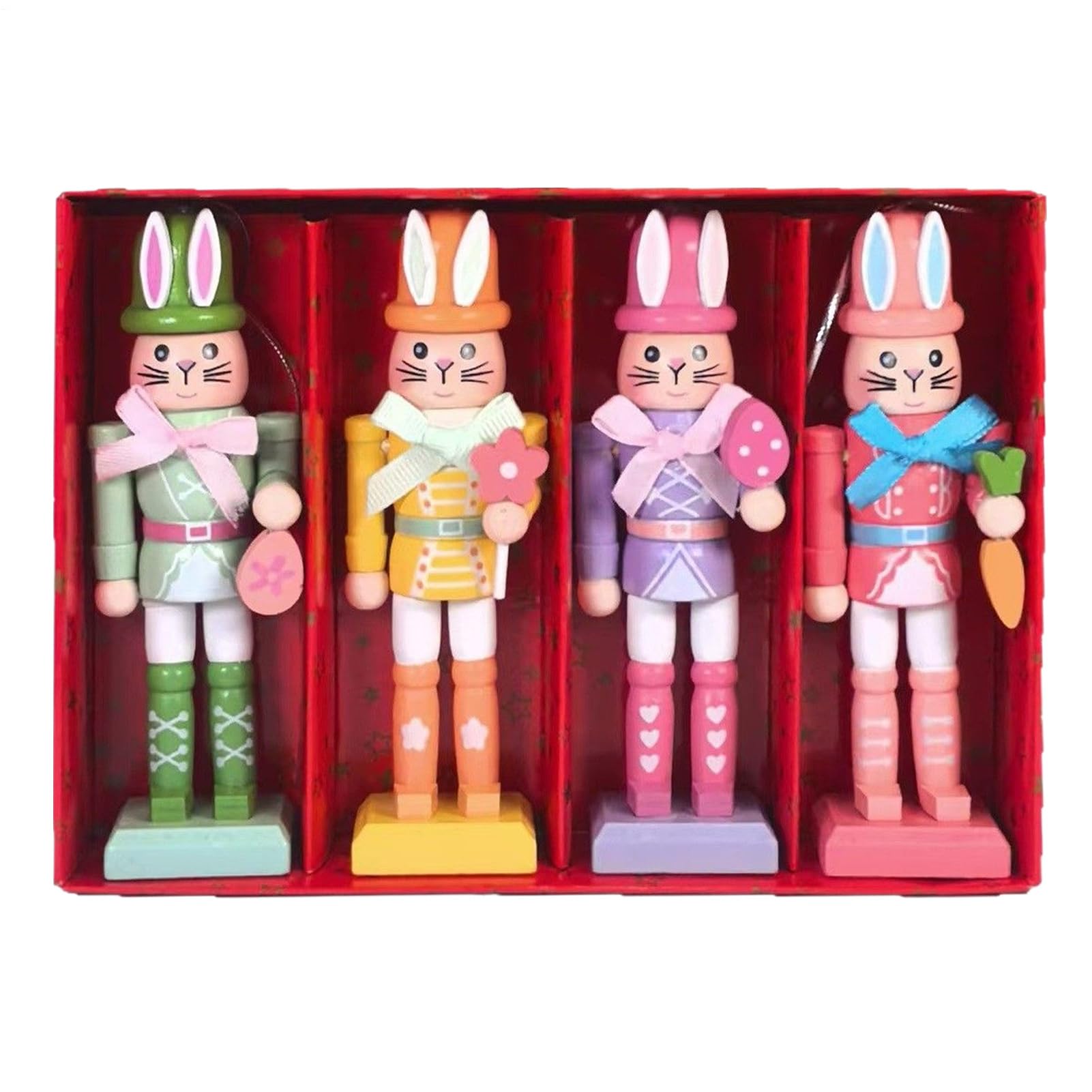 Casse-noisette lapin de Pâques en bois figurine décorative pour table