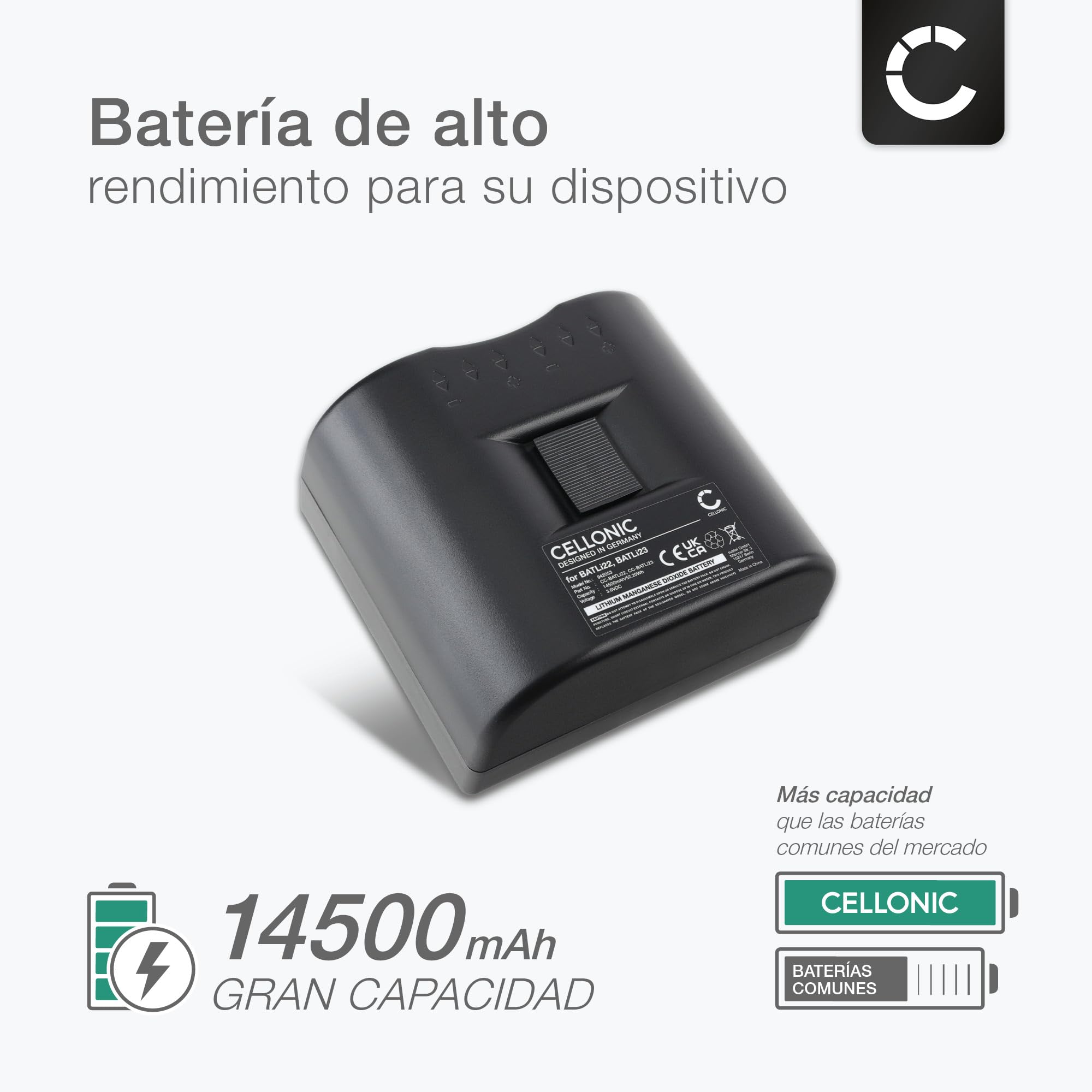 CELLONIC 1x Batería Compatible con DAITEM BATLi23, MPU01X, SH320AD