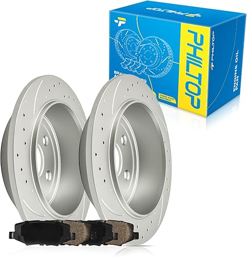 Miniatura 24 de PHILTOP Kit de freno delantero para Toyota 4Runner 2003, 2004, 2005, 2006, 2007, 2008, 2009, Toyota 4Runner, rotores de frenos y pastillas de freno