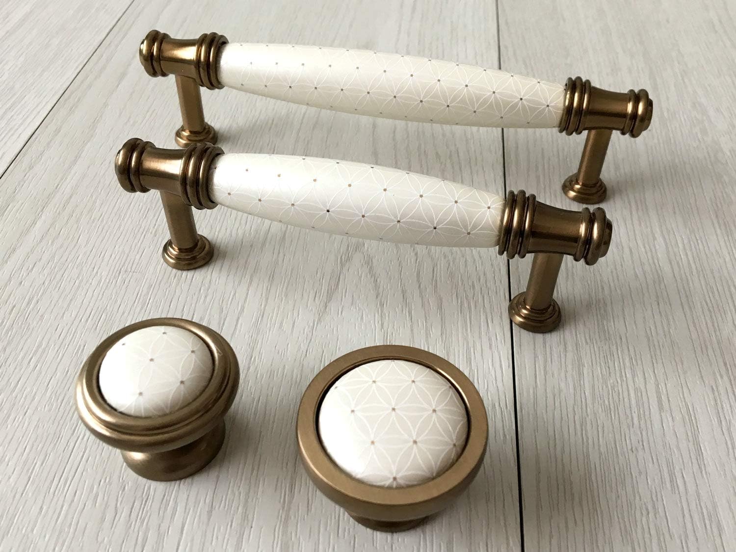 5" C-C Cream Cabinet Handle Drawer Pull Cabinet Pull Drawer Knob Ceramic Cabinet Handle Porcelain Dresser Pulls Kitchen Hardware Gold Bronze 128 mm Centers /C-C:5" ) ( Size : L:6" (152 mm)/C-C:5" (128