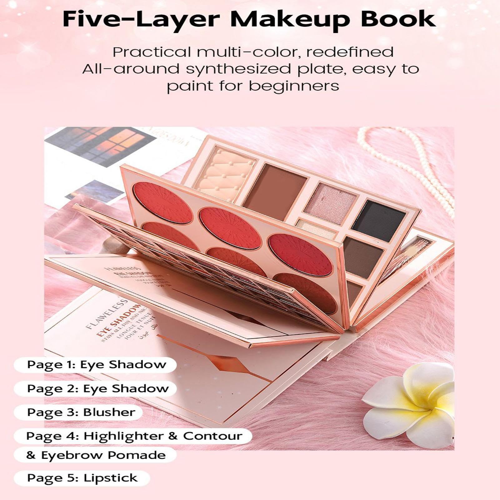 Palettes De Fard À Paupières Bronzer Imperméable 48 Couleurs | Palette De Fard À Paupières En Forme De Livre Pour Femmes Filles Halloween Soirée