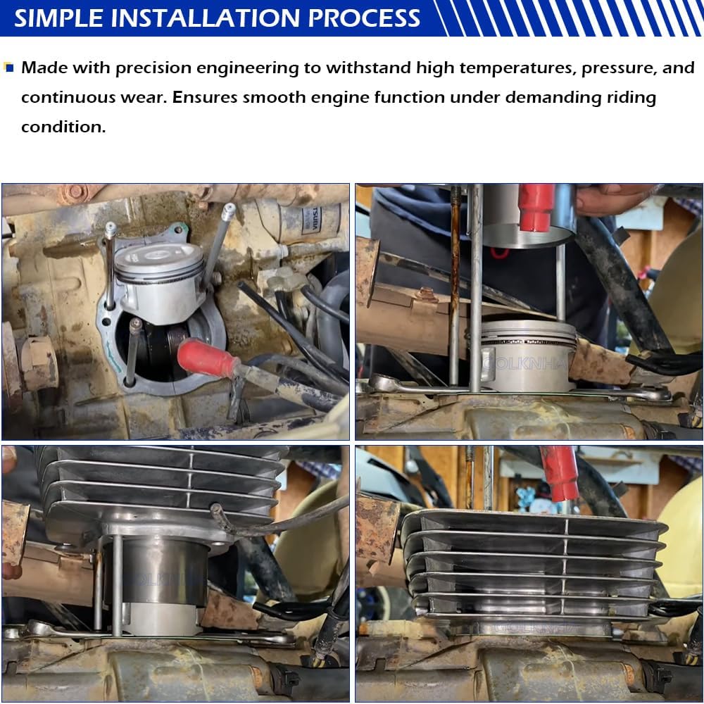 Cylinder Piston Gasket Top End Rebuild Kit Compatible with Recon 250 TRX250X TRX250EX TRX250TM TRX250TE 2001-2024 OEM#12315-HN6-010 12251-HN6-000