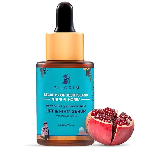 Pilgrim - Suero de retinol coreano al 0.5% con 1% de ácido hialurónico Suero facial antienvejecimiento Reduce líneas finas y arrugas Levanta y