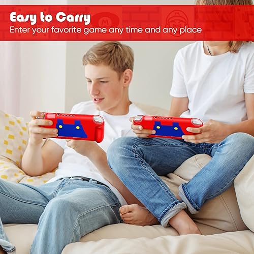 Miniatura 8 de KENOBEE Funda de silicona para Nintendo Switch Lite 2019, agarre ergonómico suave, ligero, absorción de golpes, diseño antiarañazos, color rojo