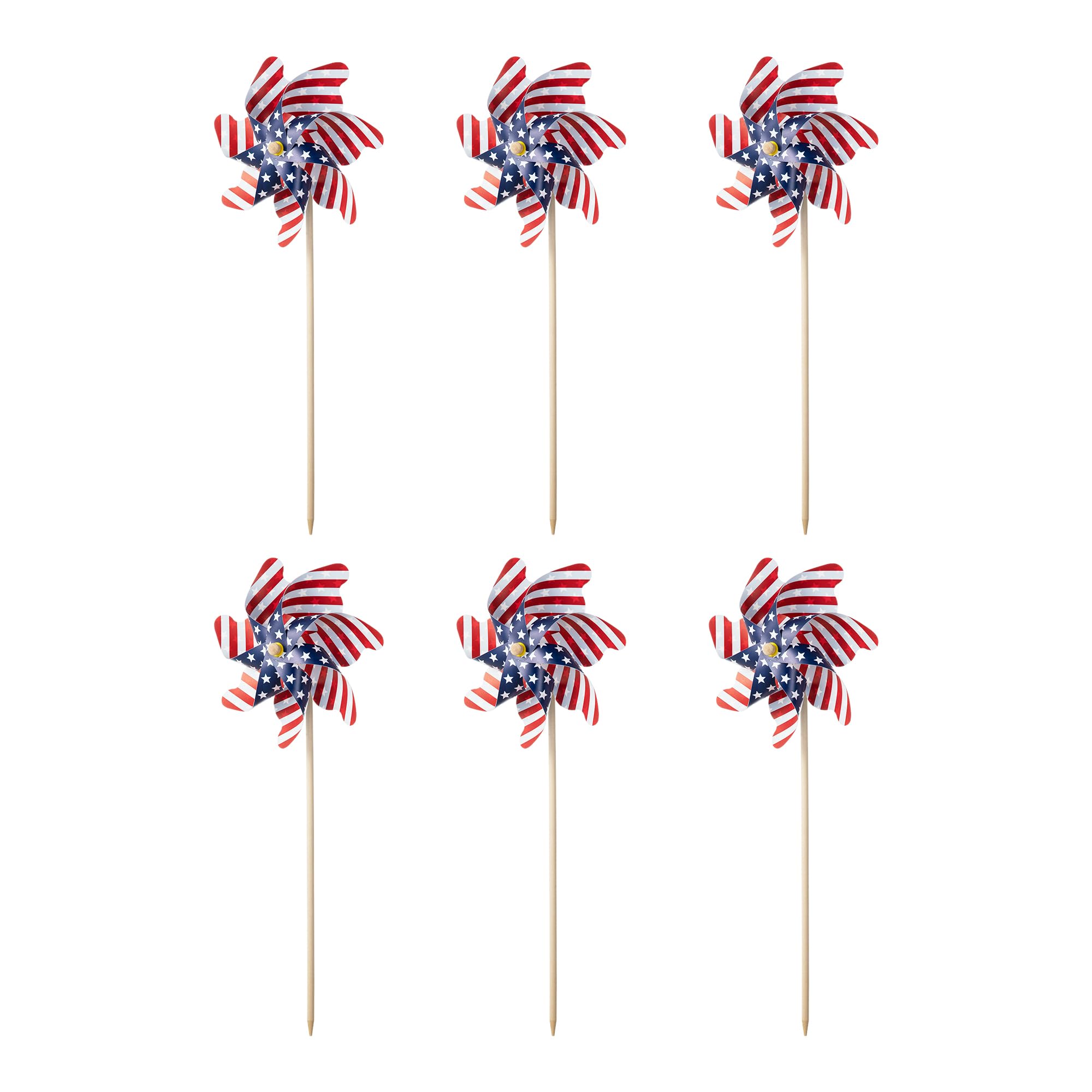 Éoliennes patriotiques 61 cm drapeau américain lot de 6