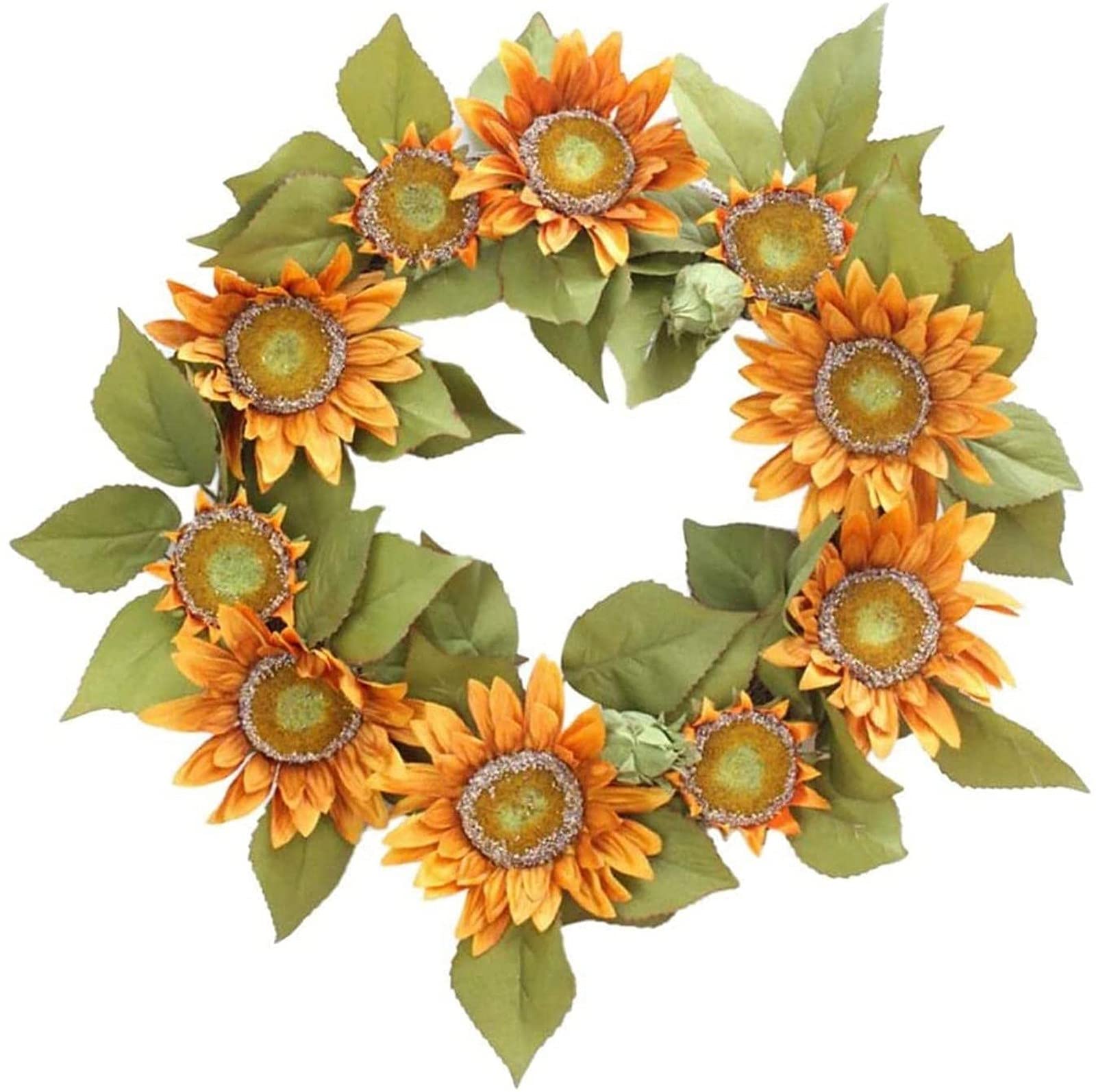 Couronne de fleurs fabriquées à la main sans entretien pour porte - 8