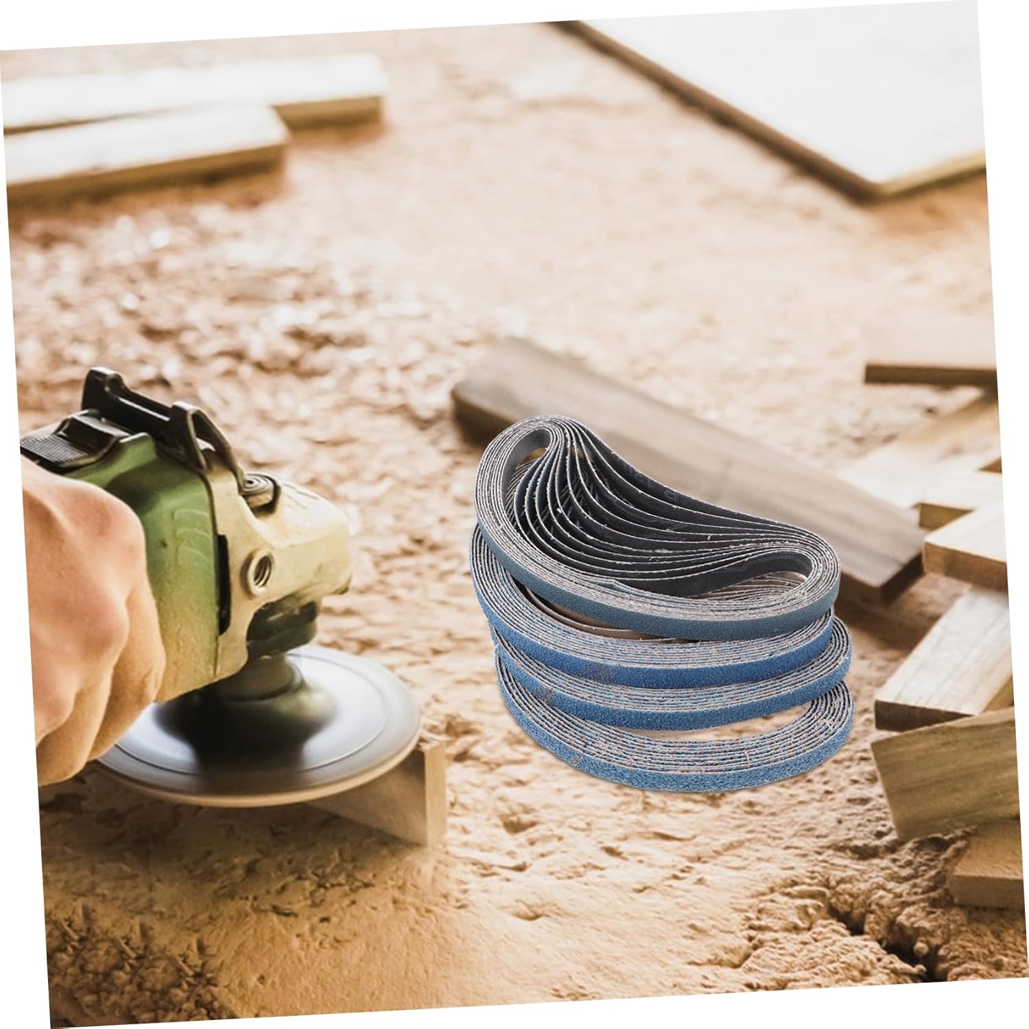 TEHAUX 40pcs Assorted Grit Sanding Belts for Belt Sander Each of Grits Durable Zirconium Corundum Sandpaper for Metal Finishing and Automotive Polishing