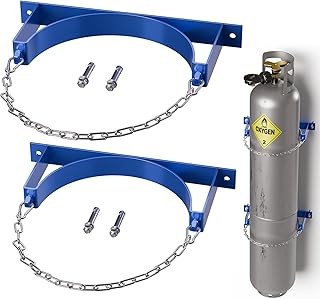 2 Pack Gas Cylinder Wall-Mounted Bracket,Blue Gas Cylinder Fixed Rack,Ga...