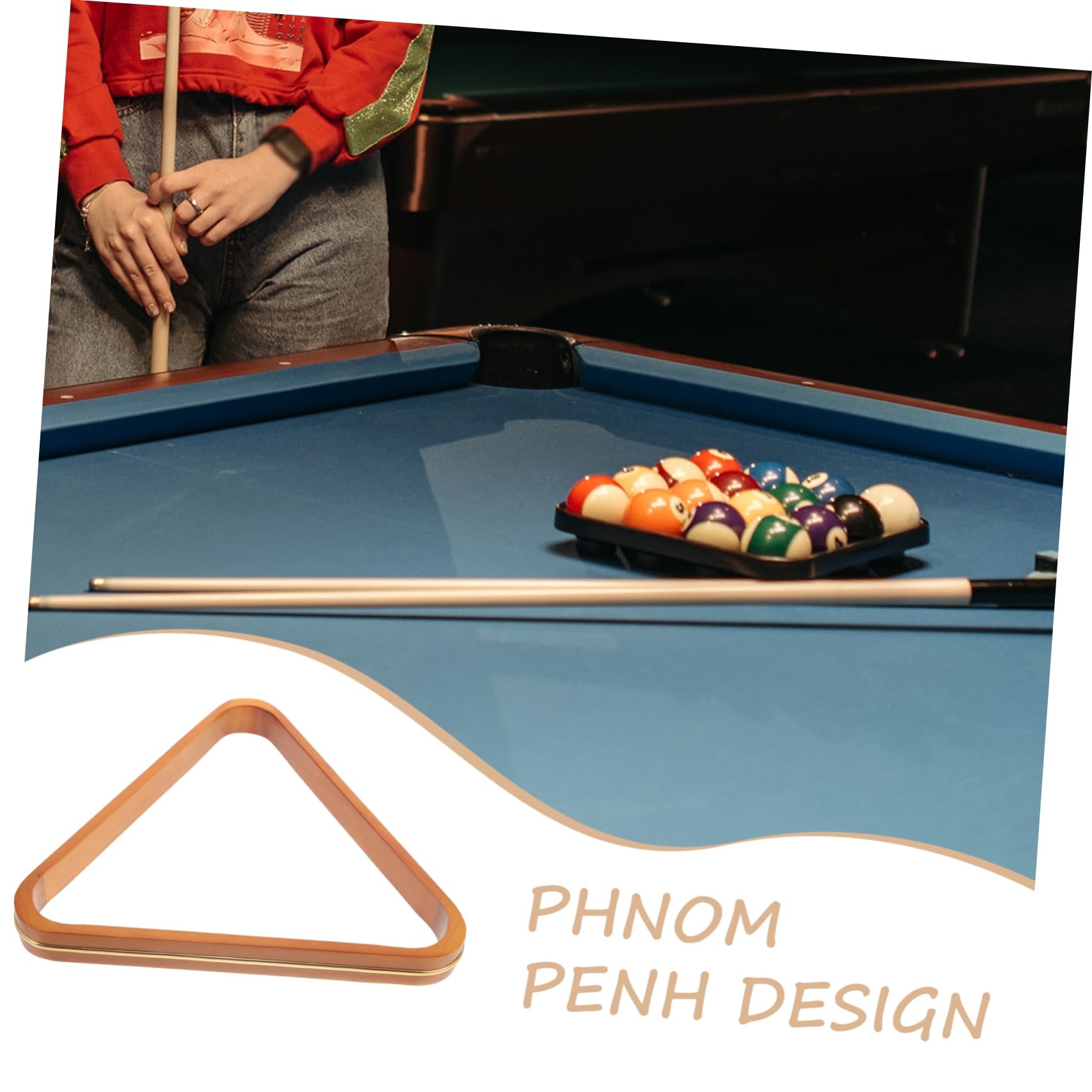 NULYLU Wooden Pool Ball Rack Triangle Billiards Holder Table Pool Ball Accessory Rack Billiards Storage